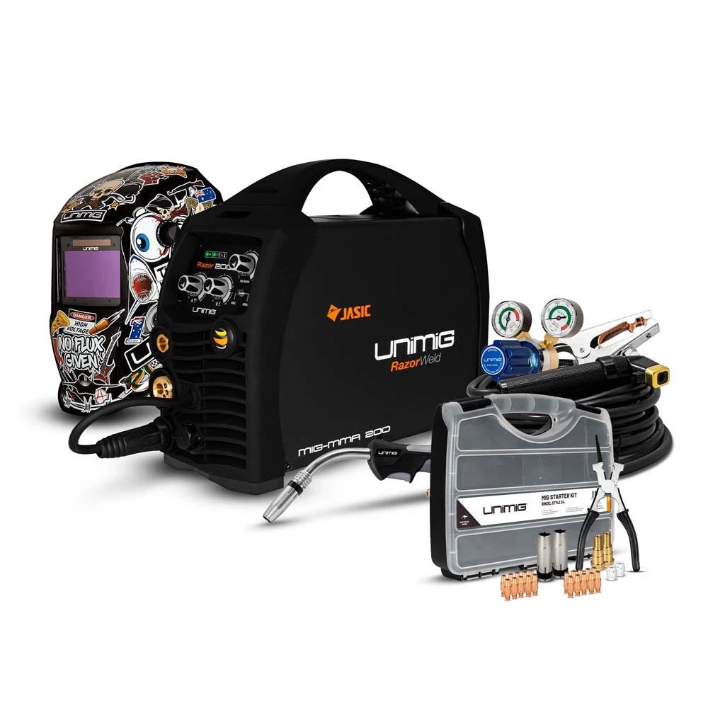 UNIMIG Razor 200 MIG/STICK Welder Bundle PK11053 1 UNIMIG Razor 200 MIG/STICK Welder Bundle PK11053