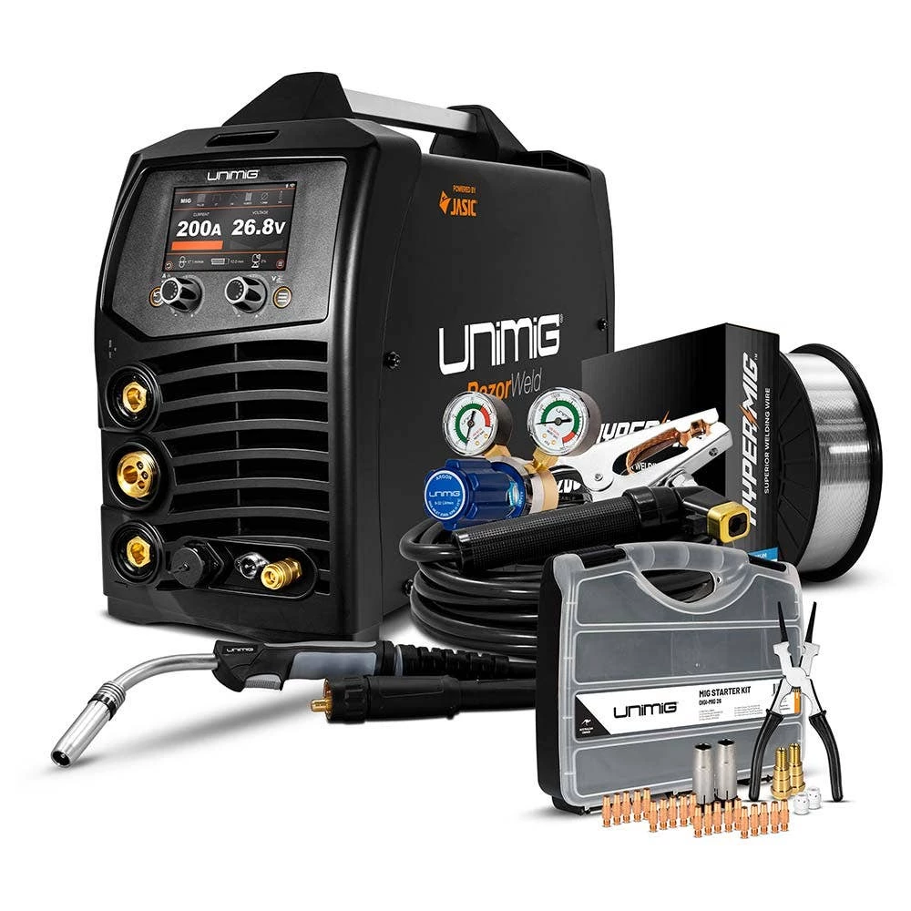 UNIMIG Razor 200 MIG/TIG/STICK Welder U11003K 1 UNIMIG Razor 200 MIG/TIG/STICK Welder U11003K
